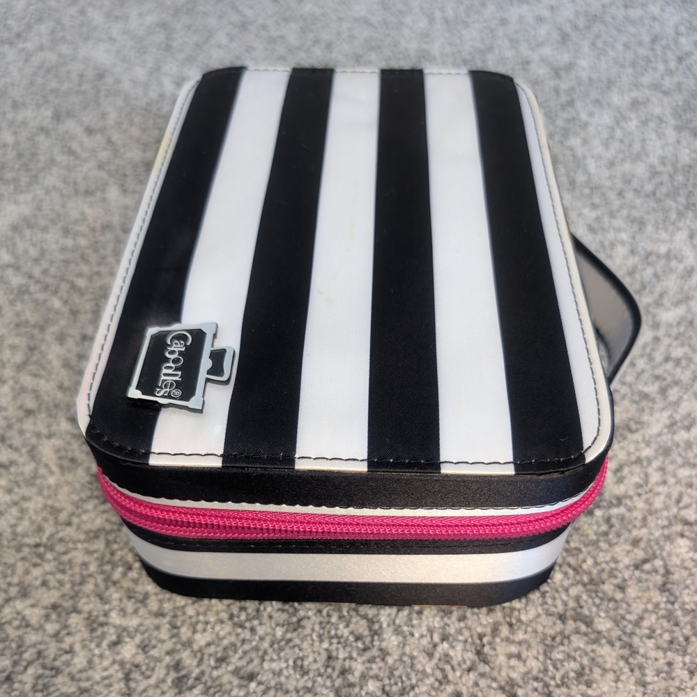 Caboodles Cosmetic Case Striped Travel Bag 8" Make-Up Organizer Storage Y2K - Picture 5 of 10
